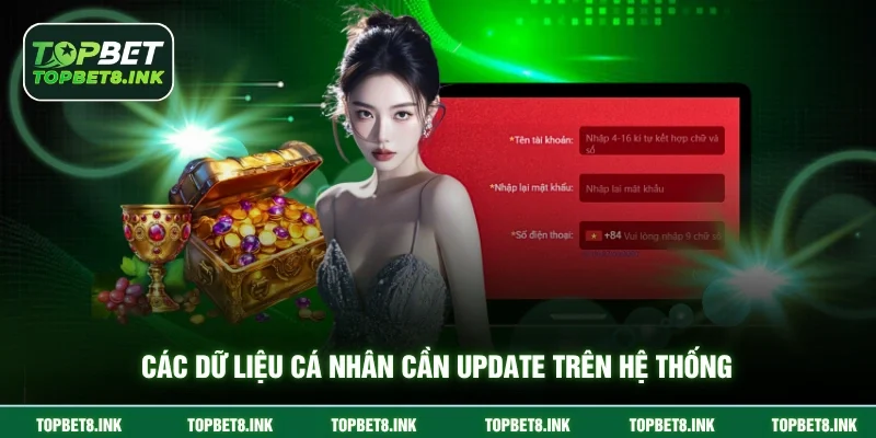 Các dữ liệu cá nhân cần update trên hệ thống